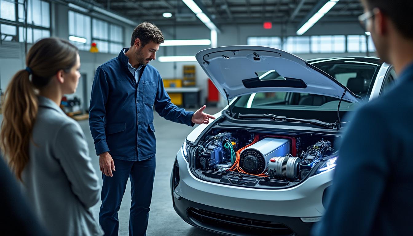 Illustration: Les composants essentiels d’une voiture électrique