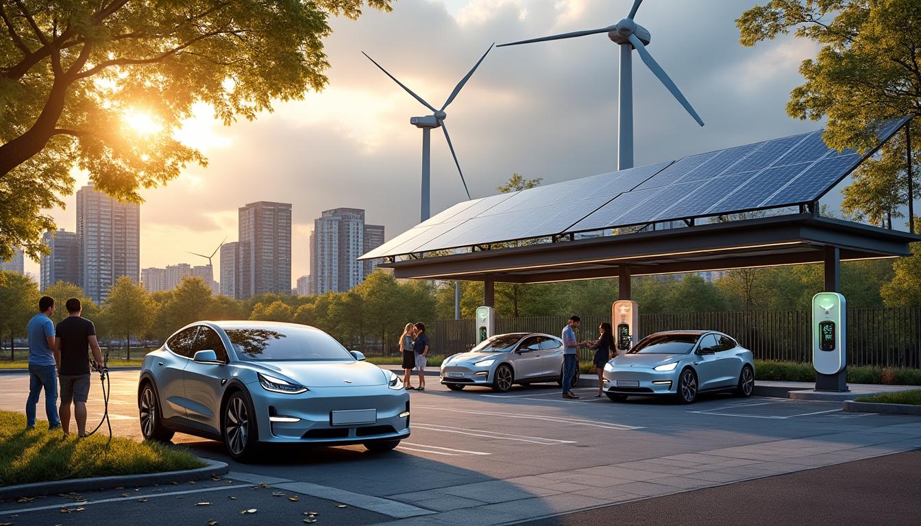 Illustration: Comprendre le lien entre énergies renouvelables et voitures électriques