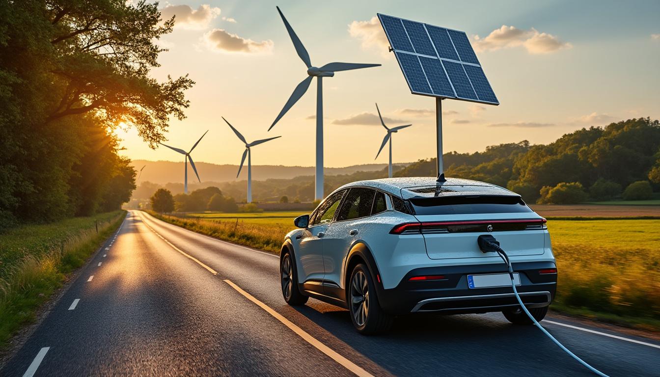 Illustration: Les bénéfices environnementaux des voitures électriques alimentées par des énergies renouvelables